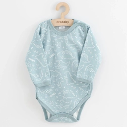 Baby bodysuit with full opening NEW BABY Classic II dino, mint, size 56 (0–3 months)