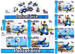 Konstruktorius policijos transporto priemonė su figūrėle – 4 variantai
