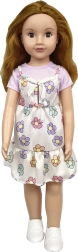 Vaikštanti lėlė su gėlėta suknele 70 cm