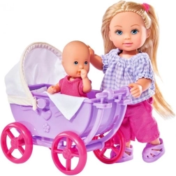 Lėlė Evi Love su vežimėliu ir lėlyte