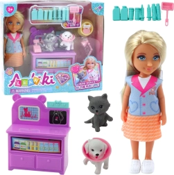 Mini Veterinarian Doll with Animals and Accessories