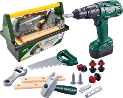 Woopie large kids tool set in a case with cordless drill, 15 pcs