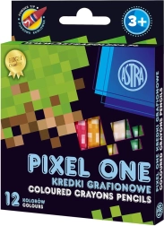 ASTRA kaolino pastelinės kreidelės PIXEL ONE, 12 vnt.