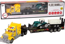 Nuotoliniu būdu valdomas sunkvežimis su priekaba 60 cm ir ekskavatoriumi su šviesomis