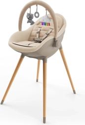 Kinderkraft valgomoji kėdutė ir gultukas FINI UP 2in1, smėlio spalvos
