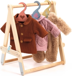 Djeco lėlyčių drabužių kabyklėlė su pakabomis