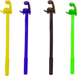 Rutulinis rašiklis su dinozauru, juodas įdėklas 0,5 mm – spalvų miksas