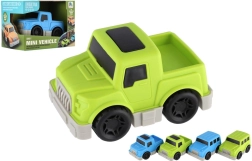 Mini plastikinis inercinis automobiliukas 9 cm – 4 rūšys