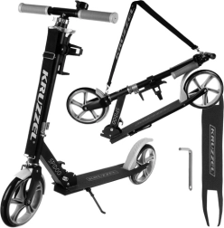 Miestinis sulankstomas paspirtukas su dideliais 200 mm ratais ir kojiniu stabdžiu – Pilka