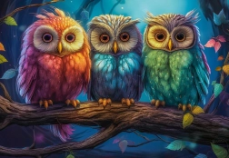 Puzzle Three Little Owls 260 pieces CASTORLAND