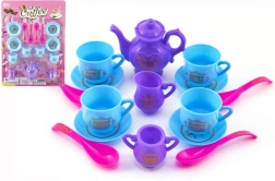 Plastic Coffee and Tea Set for Children, 15 Pieces