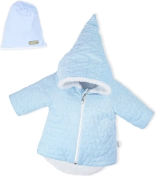 Žieminis kūdikių paltukas su kepuryte Nicol Kids Winter mėlynas