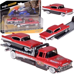 Maisto metalinis rinkinys 1:64 – vilkikas CHEVROLET Flatbed 1957 ir CHEVROLET Bel Air
