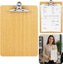 Wooden A4 writing clipboard with clip