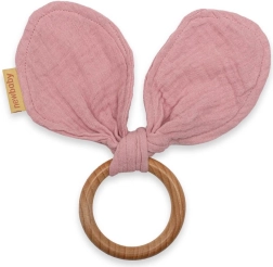 Kramtukas su muslino audiniu New Baby Ears, rožinis