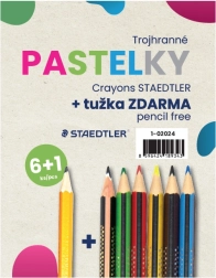 Trikampių spalvotų pieštukų rinkinys 6 vnt. + 1 grafitinis pieštukas STAEDTLER