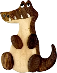 Wooden Crocodile Magnet – Handcrafted Decoration