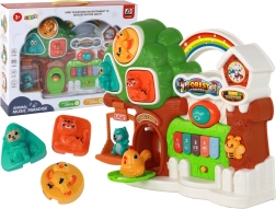 Muzikinis miško pianinas vaikams – interaktyvus mokomasis skydelis su melodijomis ir gyvūnėliais