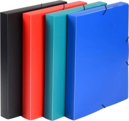 Archyvavimo dėžė A4 su gumele iš polipropileno, juoda