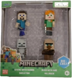 Minecraft metalinės figūrėlės 6 cm, rinkinys 4 vnt.