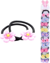 Plaukų gumytės su gėlytėmis, 2 vnt.