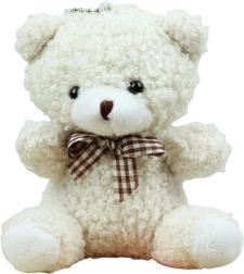 Baltas pliušinis meškiuko pakabukas 8 cm