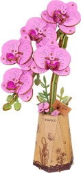 3D medinė gėlė – violetinė orchidėja
