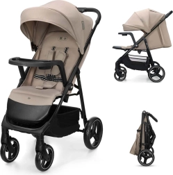 Sportinis vežimėlis Kinderkraft Trig 3 su padėkliuku, stone beige