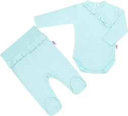 2 dalių kūdikių komplektas New Baby Stripes, ledinės mėlynos spalvos, 86
