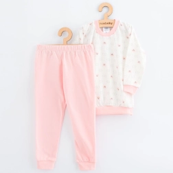 Vaikiška medvilninė pižama New Baby rožinis meškiukas 128/134