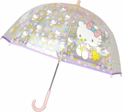 Hello Kitty skaidrus skėtis