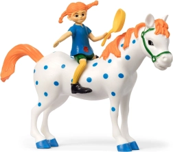 Pippi Longstocking Figurine Set with Alfonso the Horse and a Frying Pan