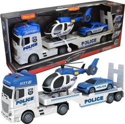 City Service Car policijos vilkikas su sraigtasparniu ir automobiliu, mastelis 1:12