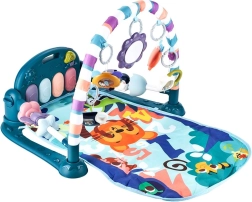 Interaktyvus žaidimų kilimėlis su pianinu, mėlynas