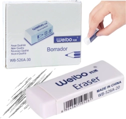 Balta mokyklinė ir biuro trintukas WEIBO 4 cm