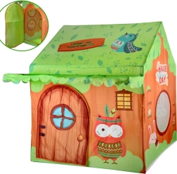 Spalvota vaikiška namelio formos palapinė Miško draugai su krepšiu