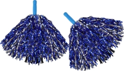 Stylish Blue-Silver Pom Poms for Cheering