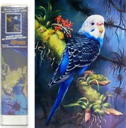 Diamond Painting Blue Budgerigar 30 × 40 cm