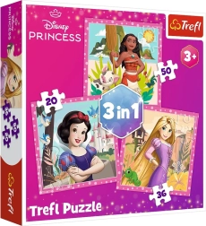 Dėlionė 3 viename – gražios gėlės – DISNEY PRINCESS Trefl