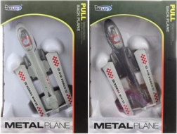 Metal airplane with pull-back action and batteries