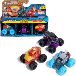 Mini Jams MARVEL Thor, Black Panther ir Iron Man 1:87 monstrinių sunkvežimių rinkinys