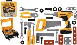 Vaikiškas įrankių rinkinys su akumuliatoriniu grąžtu lagaminėlyje