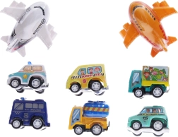 City set of vehicles 8 pcs, 7 cm, pull-back