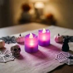 Halloween LED Candles, Black, 2 pcs