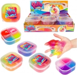 Vaivorykštinis gleivių žaislas dėžutėje