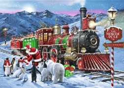 Trefl Puzzle Premium Plus Tea Time: Kalėdinis traukinys 1000 dalių