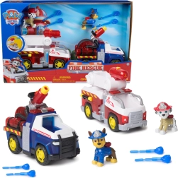 Paw Patrol gaisrininkai – Chase ir Marshall figūrėlės su transporto priemonėmis ir vandens šauliais