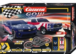 Lenktynių trasa Carrera GO Street Legends 1:43 su kilpa ir amerikietiškais muscle automobiliais