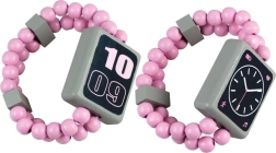 Medinis dvipusis laikrodis – rožinis