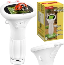 Skaitmeninis edukacinis mikroskopas KRUZZEL 1000×, baltas